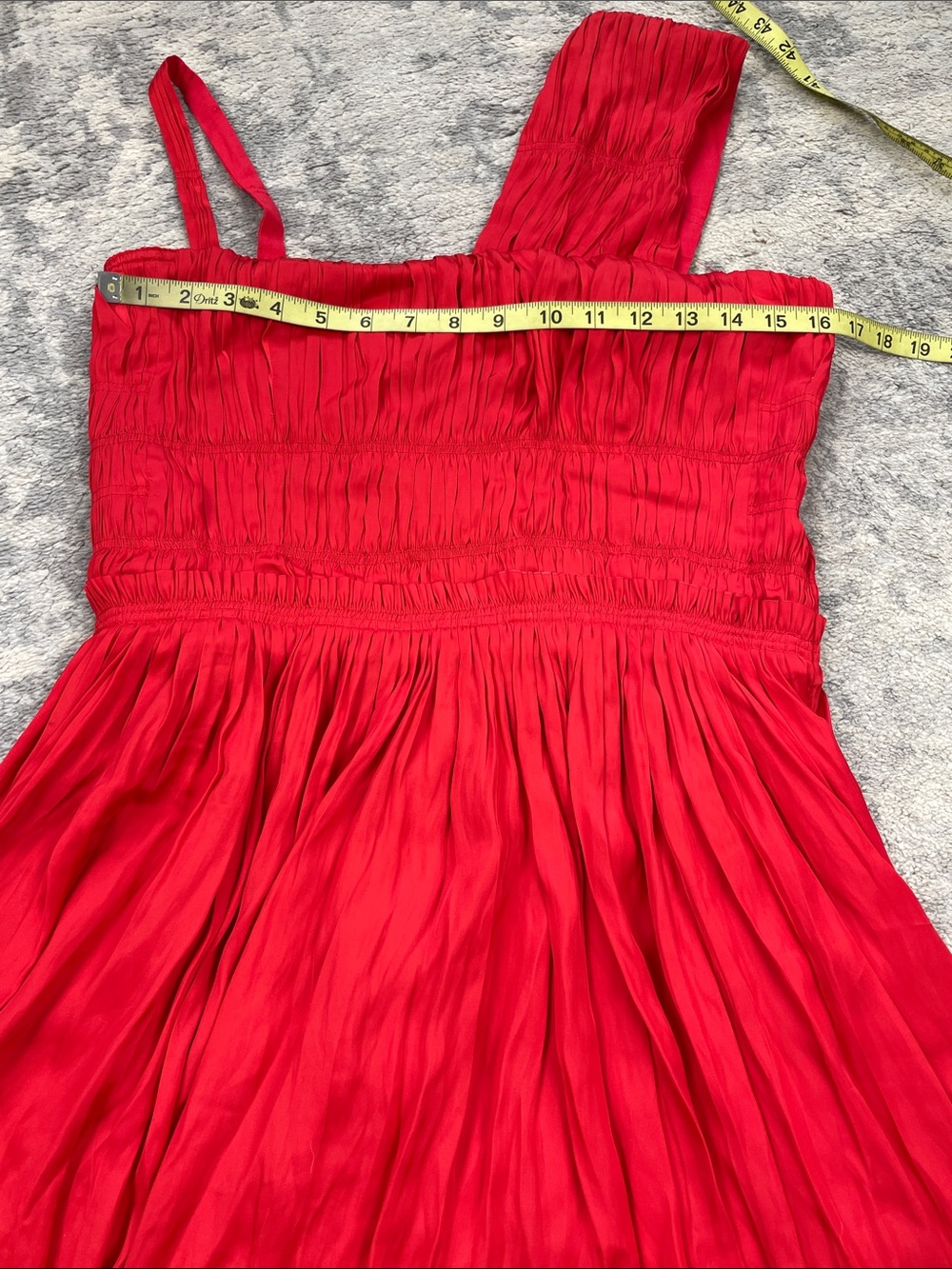 NWT Zadig & Voltaire Roselie Satin Asymmetric Mini Dress Red Sz L - Picture 10 of 14